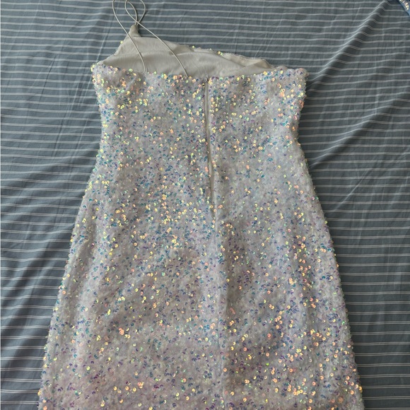 Windsor One Shoulder Sequin Dress - Silver and Multicolor - Picture 1 of 2